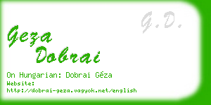 geza dobrai business card